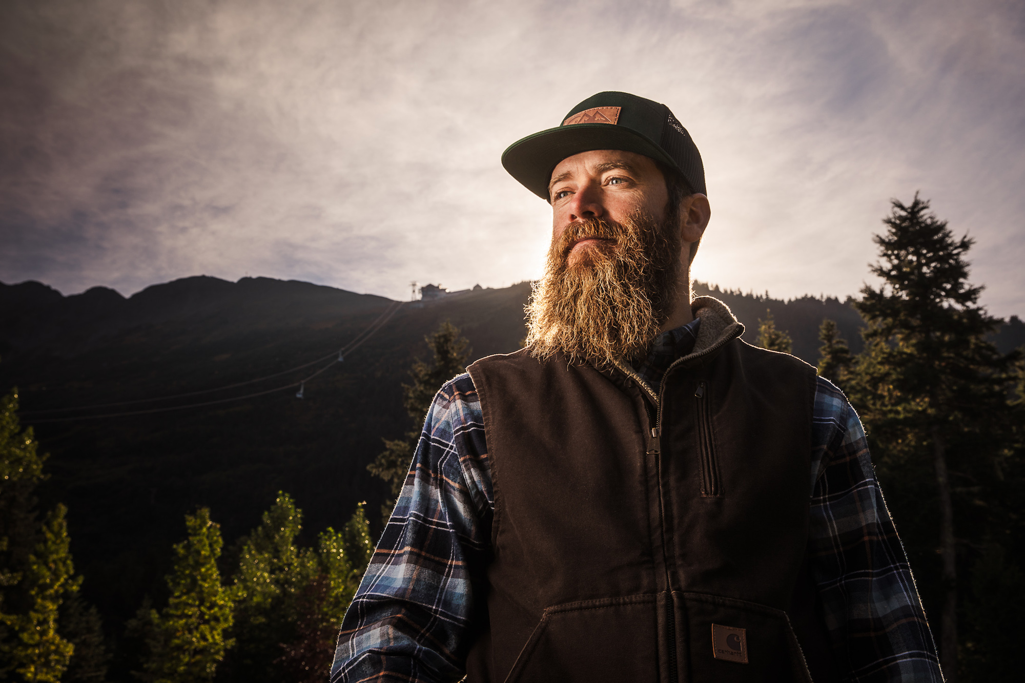 Final dramatic outdoor hero portrait with flash photography settings