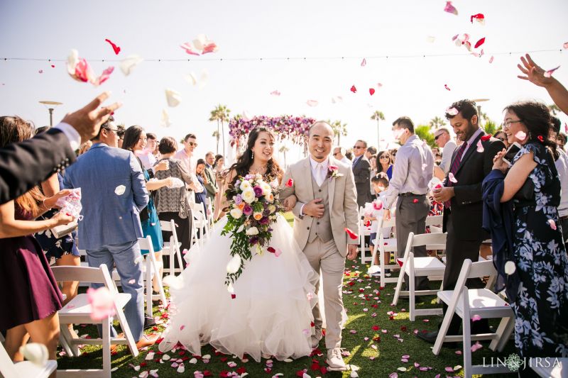 wedding recessional petal toss