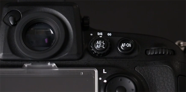 Nikon D800 metering dial showing the Matrix metering mode icon selected with the white reference tab